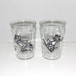 2 - 1990 Tom & Jerry Welch’s Jelly Jar Glasses Surfboard & Skates